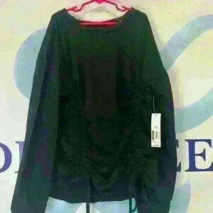 No boundaries girls, black long sleeve sweater with drawstring
